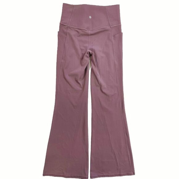 Athleta Salutation Stash Flare Legging High Rise Pockets Stretch Damask Mauve M - Picture 2 of 9